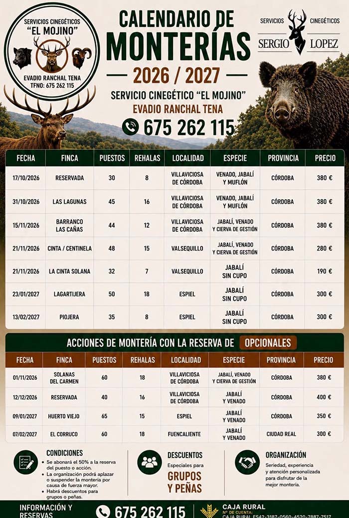 Programa de Monterias Monterias Riquelme 2022 2023